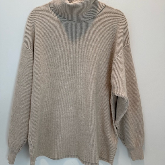 Free People Softly Structured Tunic Sweater Turtleneck Rib Knit S - Picture 5 of 11